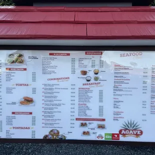 Drive thru menu as of January 2022