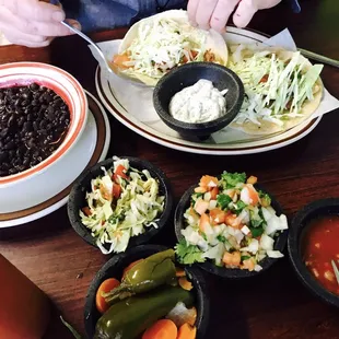 Fish tacos and black beans