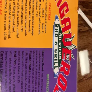 menu, pizza