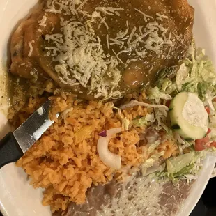 Chile rellano with green sauce. Tasty.