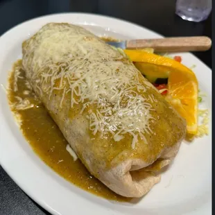 Wet Burrito - Green Sauce - Asada