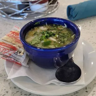 Fruit cup sized soup..