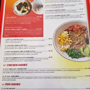 Menu, page 1 (June 2021). Note the breakfast dishes are only available until 11 a.m.