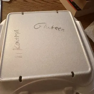 Gluten allergy indicated on Beef Tibs box