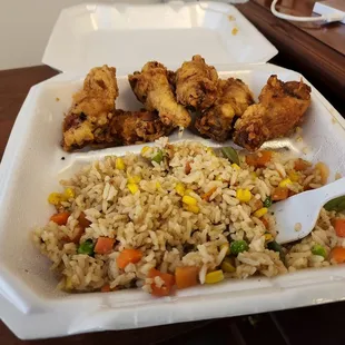 Wings w/fried rice