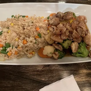 6. Bourbon Chicken with Hibachi Fried Rice