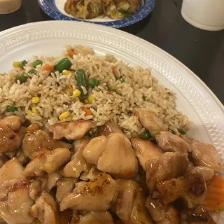 6. Bourbon Chicken with Hibachi Fried Rice