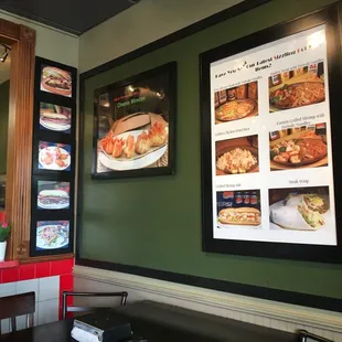 menus on the wall