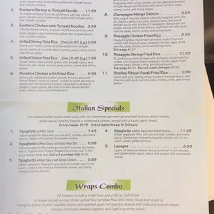 the menu