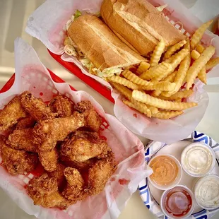 two baskets of food