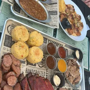 Smoked platter, Cajun shrimp