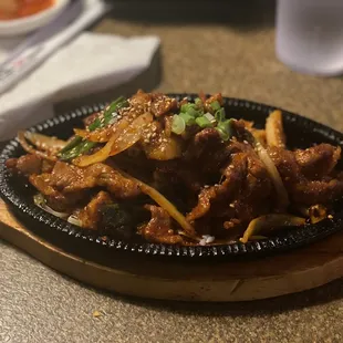 a plate of food on a table