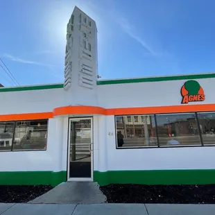 the front of the restaurant