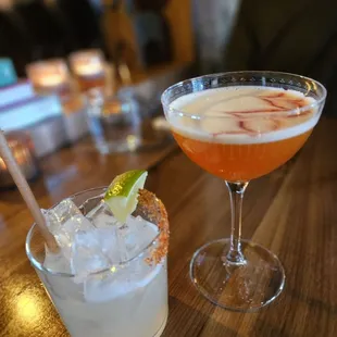 Som Tam Margarita, Astral Plane (saffron whiskey drink)
