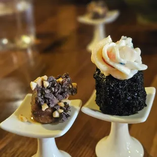 Surprise birthday chocolate cake and frozen Buckeye bite