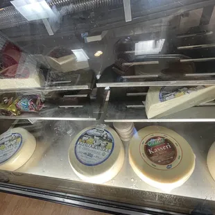 a variety of cheeses