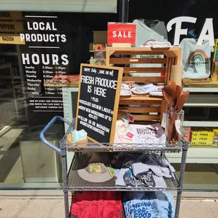 a cart of fresh produce