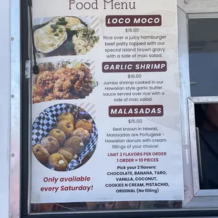 sushi and sashimi, menu