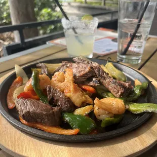 Steak Fajitas Shrimp Fajitas