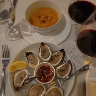 Apps - oysters n lobster bisque