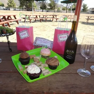 Desserts and Gifts that I had provided for my girlfriends - They set it all up outside as a surprise! Thanks Cathy and team!