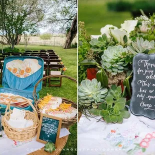 a table set up for a wedding
