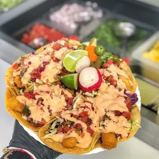 Try our famous Baja Fish Tacos!