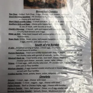 menu