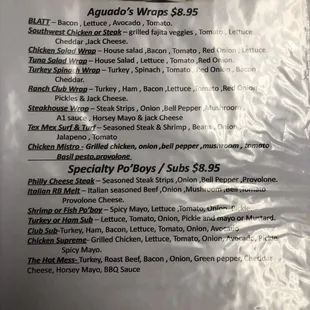 menu
