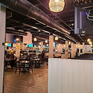 Spacious inside from back of restaurant towards front
