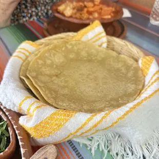 Homemade corn tortillas