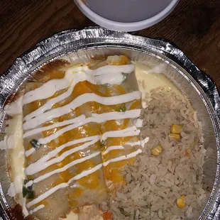 Poblano chicken enchiladas