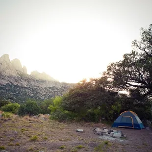 View of my campsite from the upper area by the picnic table.