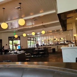 the dining area of a restaurant