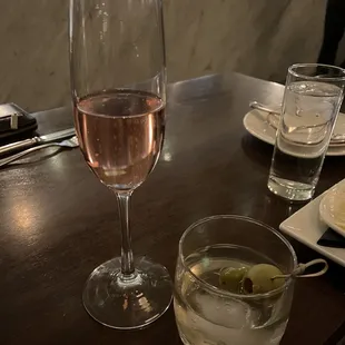 Rose and a dirty martini