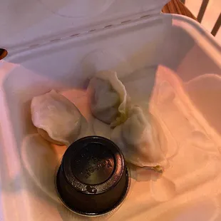 Pork &amp; shrimp dumpling $9 for 3 pieces.