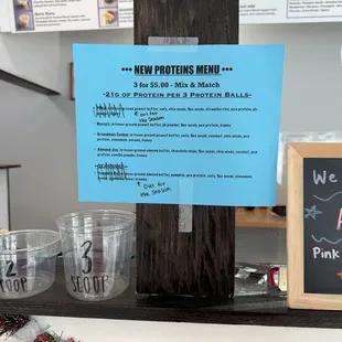 They make protein balls. I make these at home. They're delicious! Good to know I can just come here and but them.