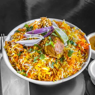 a bowl of food