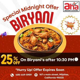 an advertisement for a special midnight offer