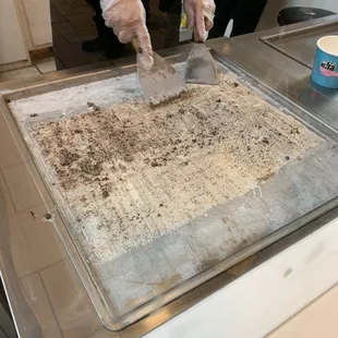 a person using a spatula