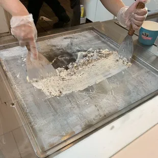 a person in a kitchen