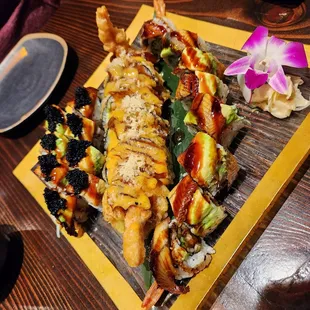 Left to right: Black widow, King Kong, and I think Dragon