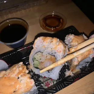 Rock Roll, with a side of unagi sauce