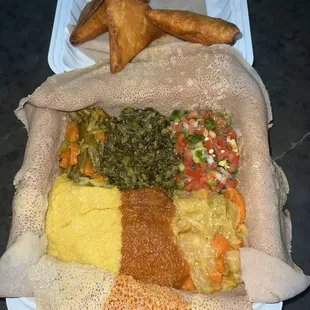 beef Ahadu's Sambusas, Veggie Combo 1 (6 kind of veggies)