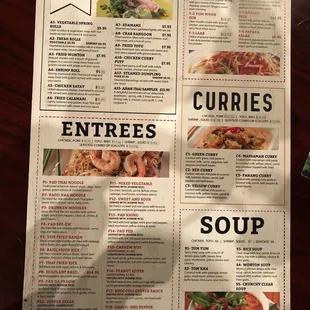 a restaurant menu