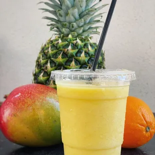 a pineapple and mango smoothie