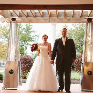 Announcing Mr &amp; Mrs Perkey at the outdoor ceremony site