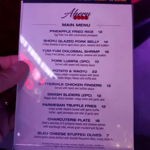 a hand holding a menu