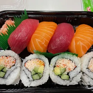 Ahi and Salmon Nigiri with California Roll