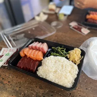 a tray of sushi